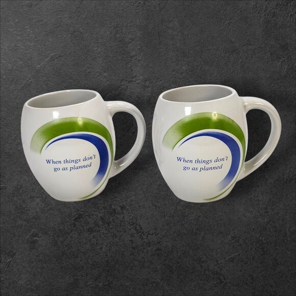 Plan B Coffee Mug Set of 2 "When Things Don’t Go As Planned" Emergency Humor - Picture 2 of 7